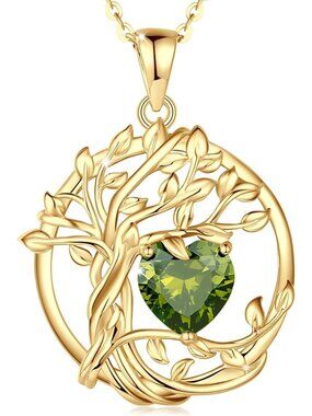 Tree of Life Birthstone Necklace in Sterling Silver - Elegant Women's Jewelry